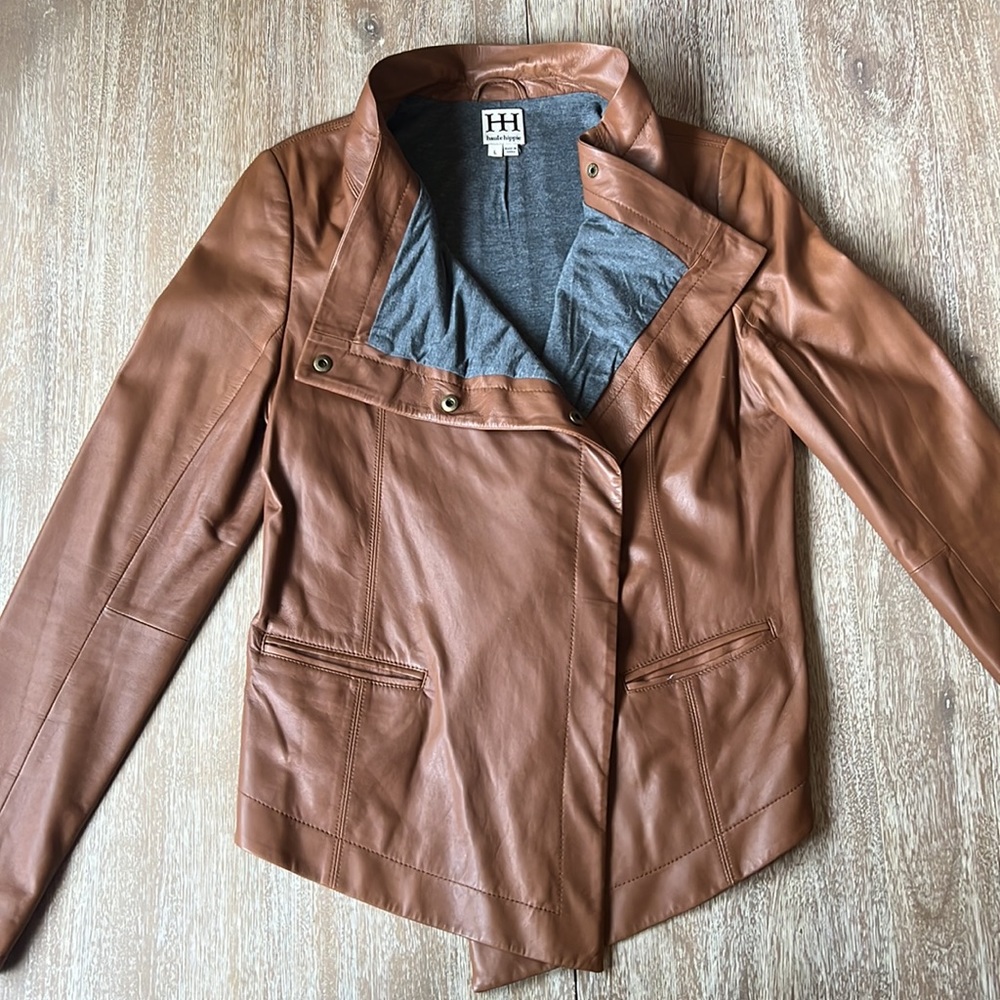 HH haute hippie Leather Jacket Size L - Picture 6 of 16